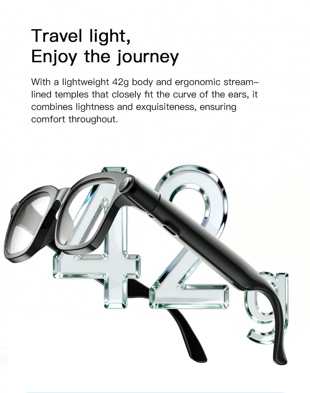 42 g · travel light, enjoy the journey