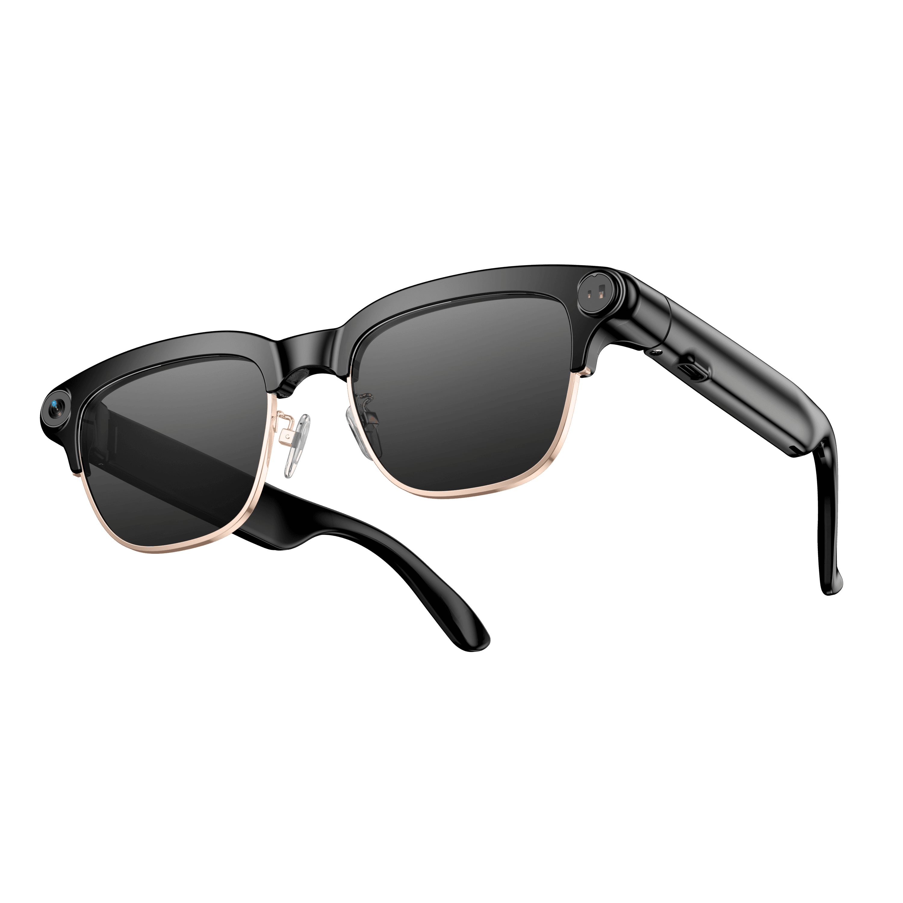 OXIVUE M08C AI smart glasses — Gold Trim · Photochromic