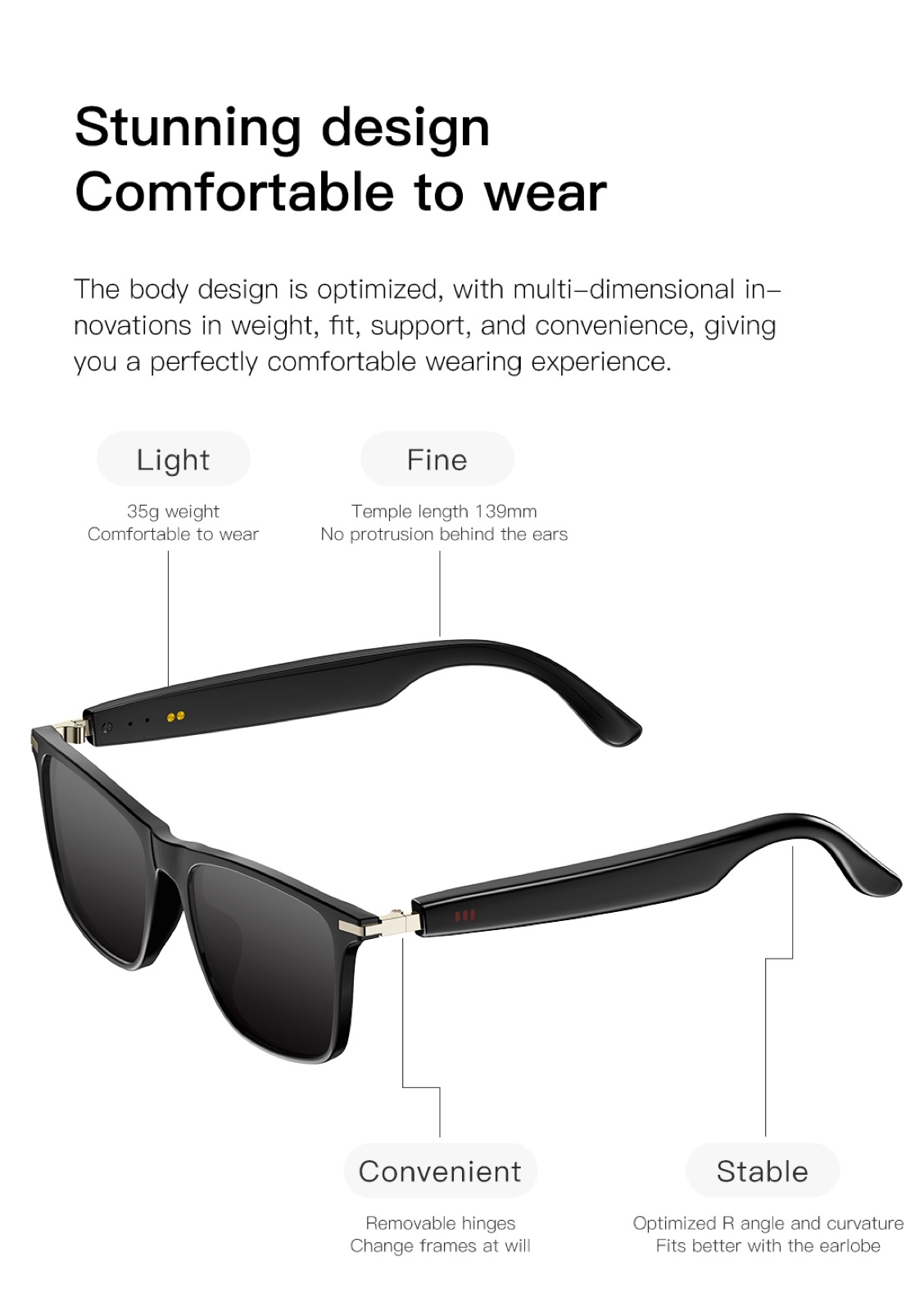 OXIVUE M01PRO AI smart glasses — feature detail 13