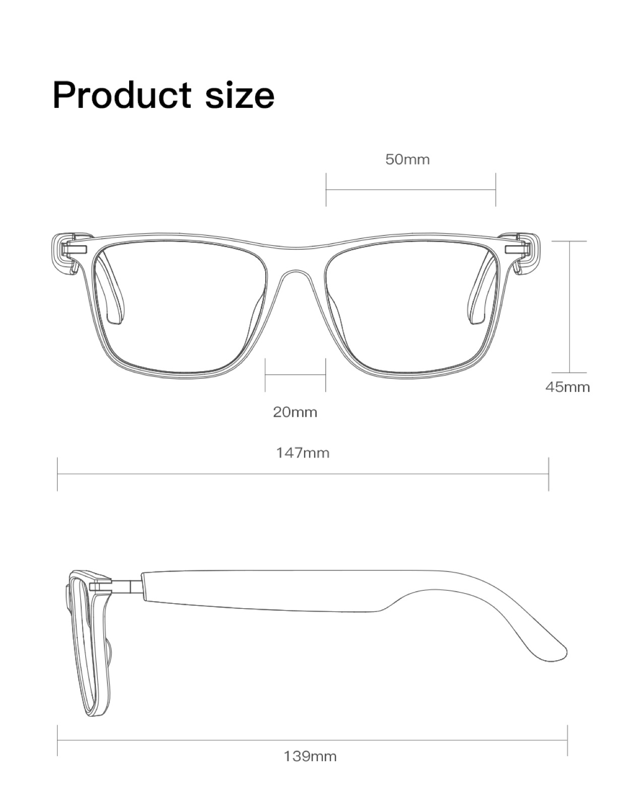 OXIVUE M01PRO AI smart glasses — feature detail 14