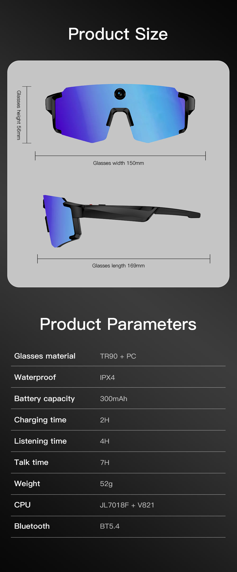 OXIVUE M14 AI smart glasses — feature detail 10